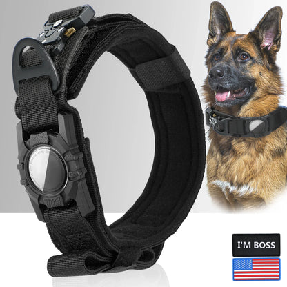 Adjustable Nylon AirTag Holder Dog Collar Pet Tactical Collar Dog Accessories Anti Last and Pet Dog Tracing Pet Safe for Dog