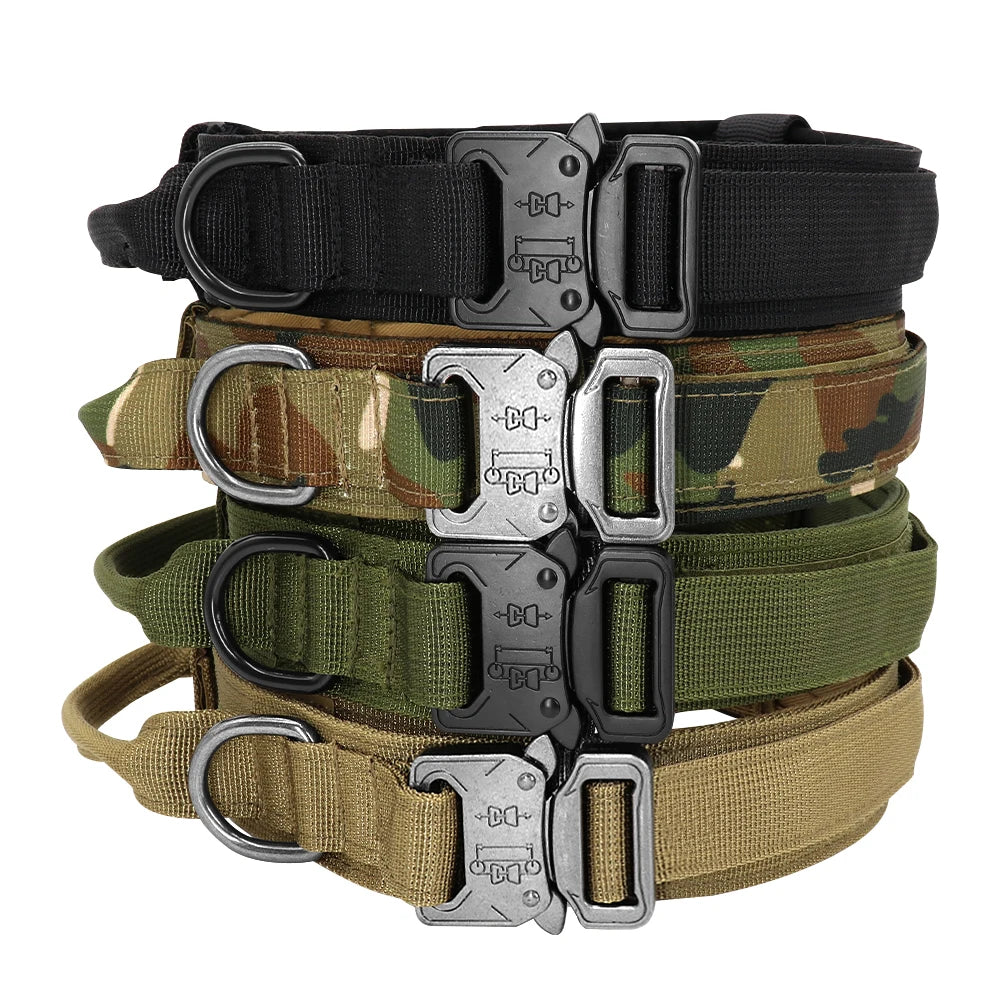 Strong Dog Military Tactical Collar Pet Bungee Leash Durable Nylon Pet Training Collars With Handle Large Dogs French Bulldog