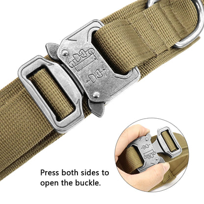 Strong Dog Military Tactical Collar Pet Bungee Leash Durable Nylon Pet Training Collars With Handle Large Dogs French Bulldog