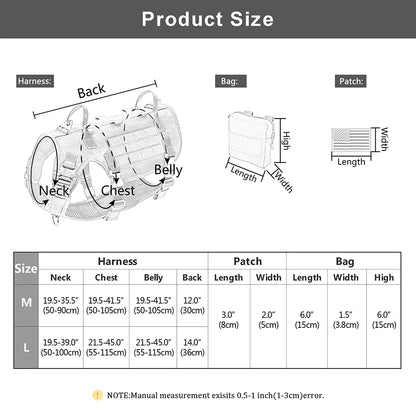 Tactical Dog Collar Harness Leash Nylon Military Pet Training Harness Vest With Bag For Medium Large Dogs Molle Harness Pouches